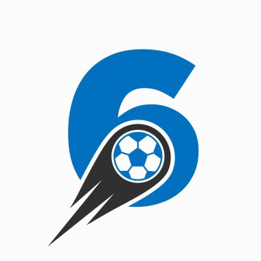 Harf 6 Futbol Logosu Hareketli Futbol Simgesi. Futbol Logosu Şablonu
