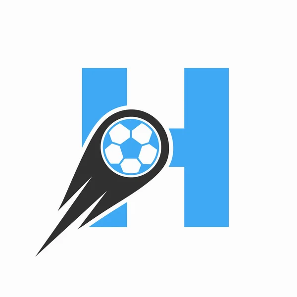 Harfi Futbol Logosu Hareket Eden Futbol Ikonu Futbol Logosu Şablonu — Stok Vektör