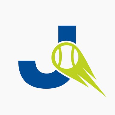 Baş harf J Tenis Kulübü Logo Tasarım Şablonu. Tenis Spor Akademisi, Kulüp Logosu