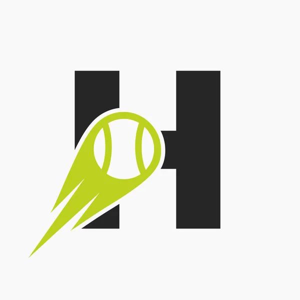 頭文字Hテニスクラブロゴデザインテンプレート テニススポーツアカデミークラブロゴ — ストックベクタ