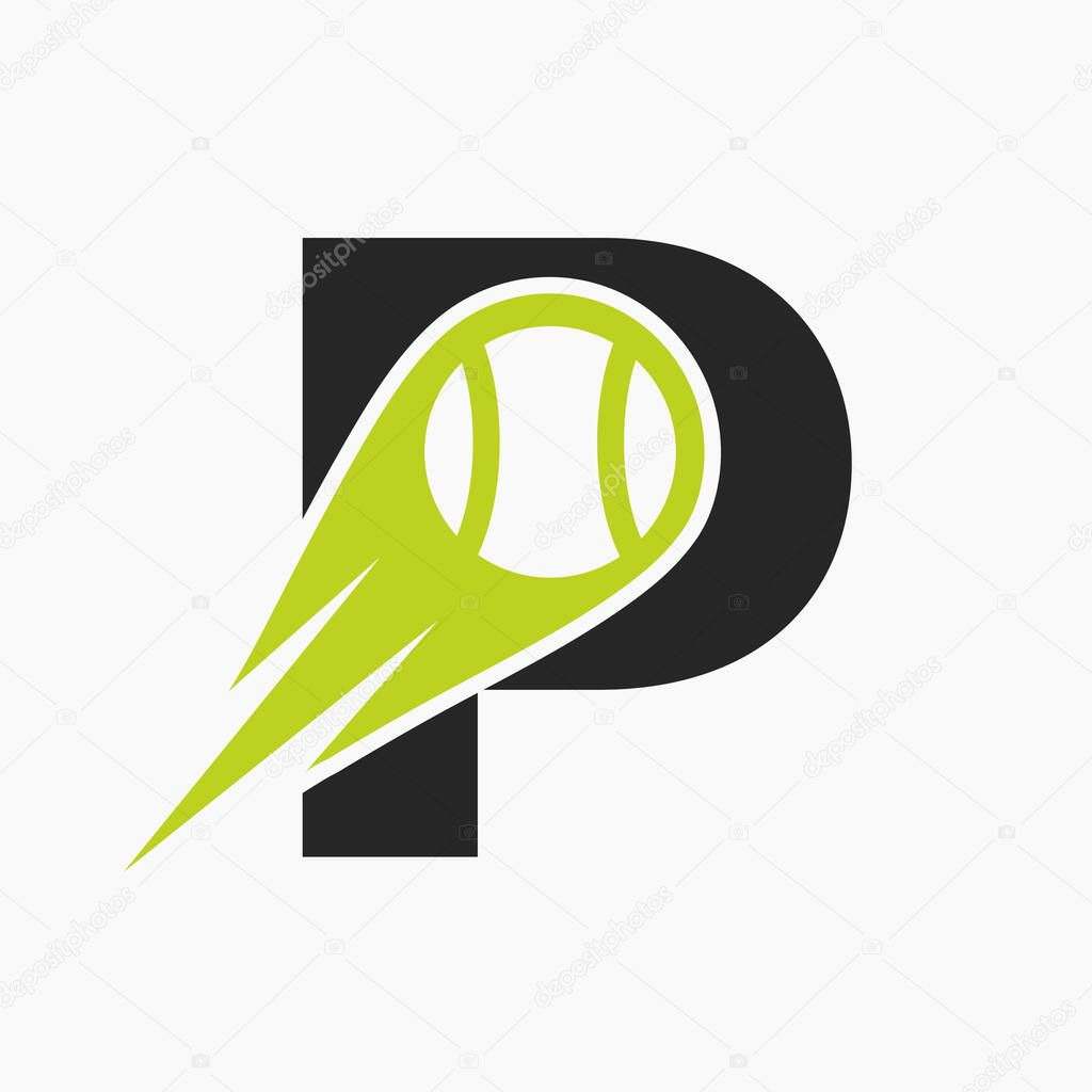 Initial Letter P Tennis Club Logo Design Template. Tennis Sport Academy, Club Logo