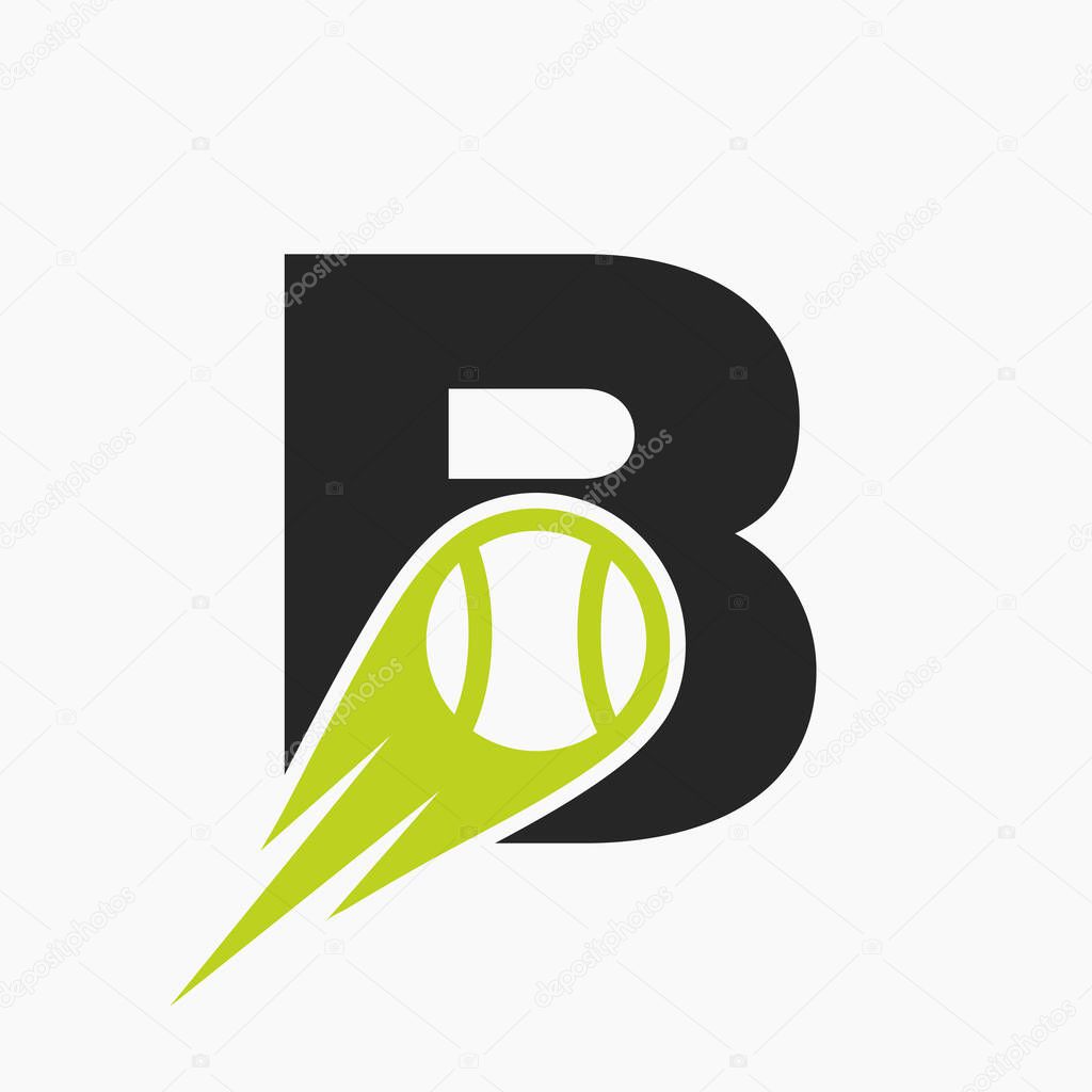 Initial Letter B Tennis Club Logo Design Template. Tennis Sport Academy, Club Logo