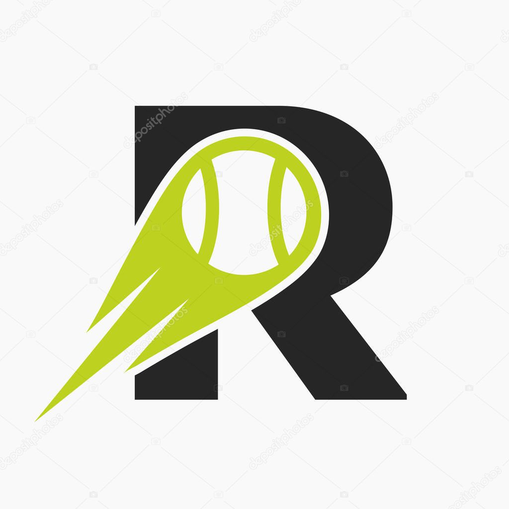 Initial Letter R Tennis Club Logo Design Template. Tennis Sport Academy, Club Logo