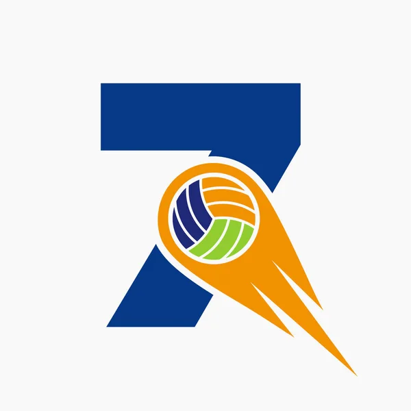 Carta Concepto Logotipo Voleibol Con Ícono Bola Voleibol Movimiento Plantilla — Archivo Imágenes Vectoriales