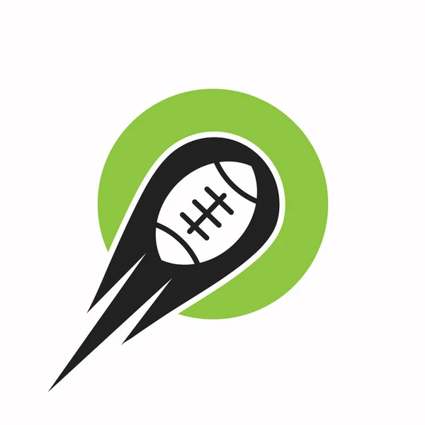 Αρχικό Γράμμα Ράγκμπι Λογότυπο Αμερικανικό Σύμβολο Ποδοσφαίρου Συνδυάζουν Ράγκμπι Μπάλα — Διανυσματικό Αρχείο