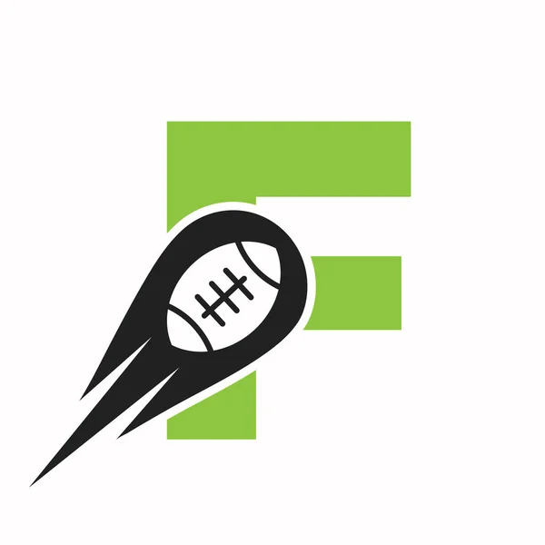 Logotipo Rugby Letra Inicial Símbolo Futebol Americano Combinar Com Ícone — Vetor de Stock