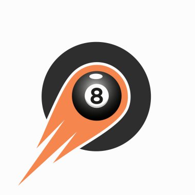 O bilardo takımı logosu. 8 Toplu Havuz Logosu Tasarım Şablonu