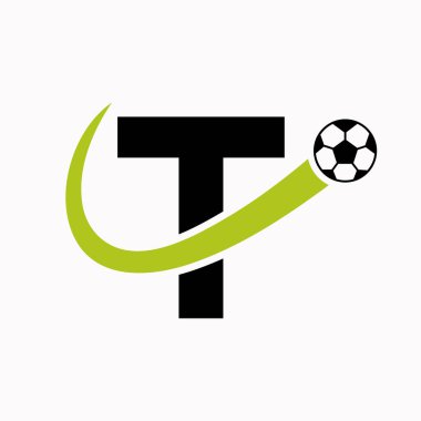 T harfi futbol logosu. Futbol Logosu Hareketli Futbol Simgesi Konsepti