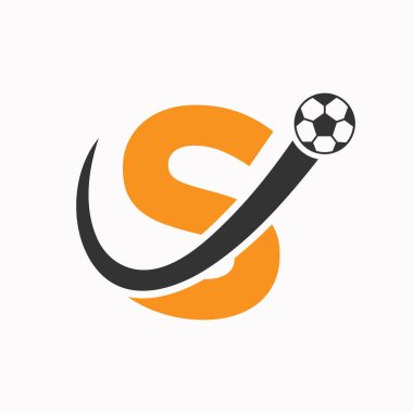 S harfi futbol logosu. Futbol Logosu Hareketli Futbol Simgesi Konsepti
