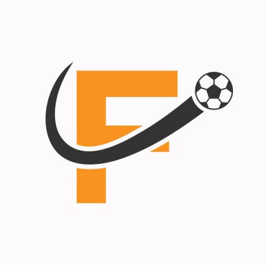 F harfi futbol logosu. Futbol Logosu Hareketli Futbol Simgesi Konsepti