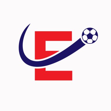 E harfi futbol logosu. Futbol Logosu Hareketli Futbol Simgesi Konsepti