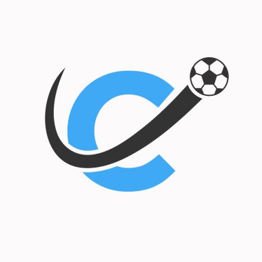 C harfi futbol logosu. Futbol Logosu Hareketli Futbol Simgesi Konsepti