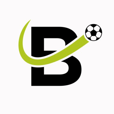 B harfi futbol logosu. Futbol Logosu Hareketli Futbol Simgesi Konsepti