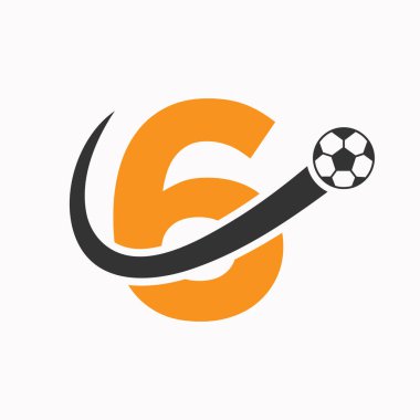 Mektup 6 Futbol Logosu. Futbol Logosu Hareketli Futbol Simgesi Konsepti