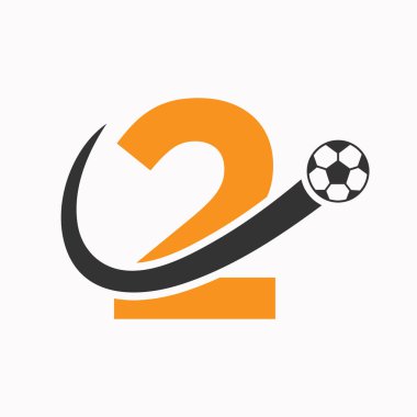Harf 2 Futbol Logosu. Futbol Logosu Hareketli Futbol Simgesi Konsepti