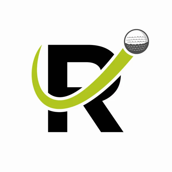 Letra Inicial Golf Logo Design Firma Inicial Academia Deportiva Hockey — Archivo Imágenes Vectoriales