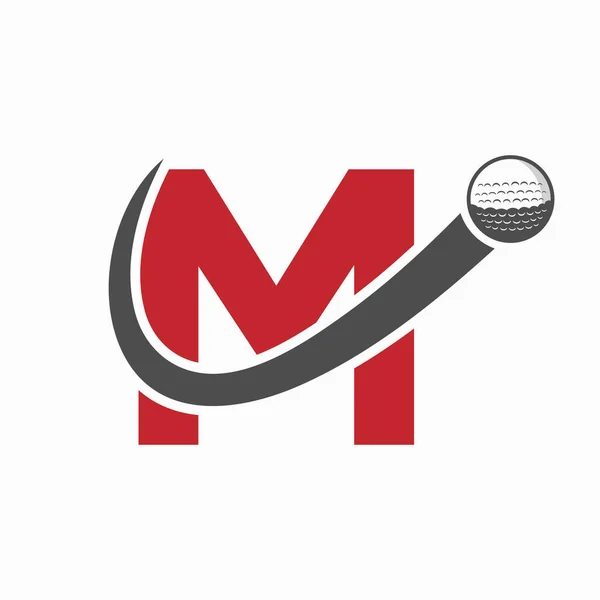Ursprunglig Brev Golf Logo Design Inledande Hockey Sport Academy Tecken — Stock vektor