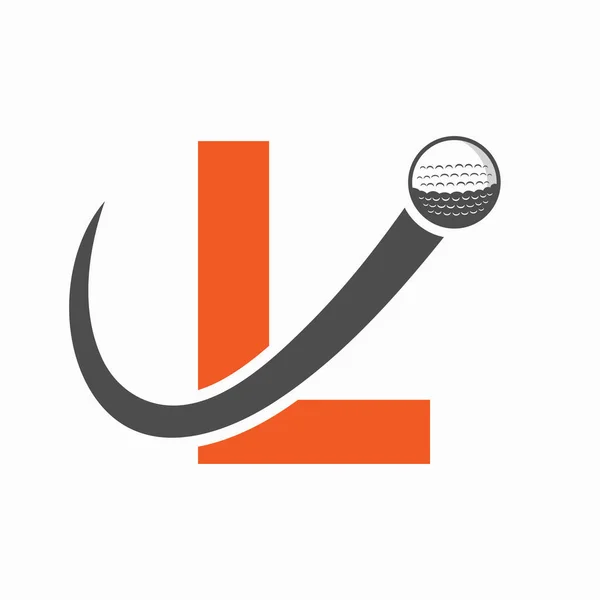 Первоначальное Письмо Golf Logo Design Знак Спортивной Академии Хоккея Клубный — стоковый вектор