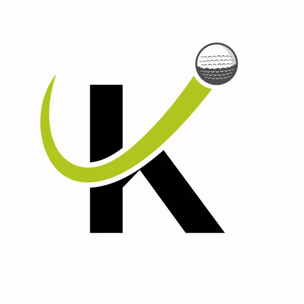 Initial Letter Golf Logo Design Initial Hockey Sport Academy Sign — Stock Vector