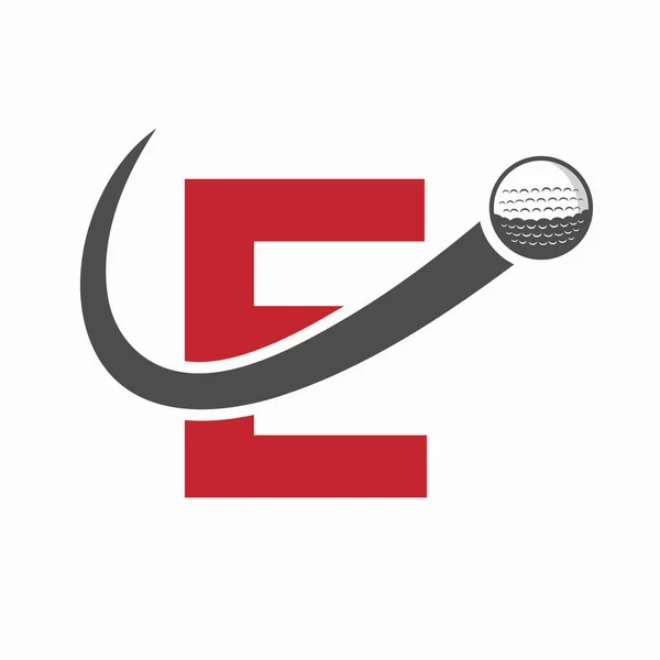 Eerste Letter Golf Logo Design Initiële Hockey Sport Academy Sign — Stockvector