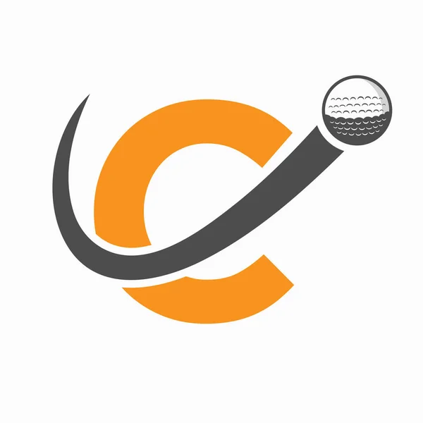 Harfi Golf Logosu Tasarımı Hokey Spor Akademisi Şareti Kulüp Sembolü — Stok Vektör