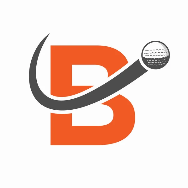Początkowa Litera Golf Logo Design Initial Hockey Sport Academy Znak — Wektor stockowy