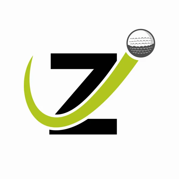 Anfangsbuchstabe Golf Logo Design Initial Hockey Sport Academy Zeichen Club — Stockvektor