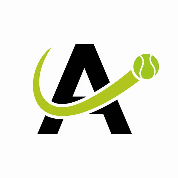 Tennis Logo Design Auf Buchstabe Vorlage Tennis Sport Academy Vereinslogo — Stockvektor