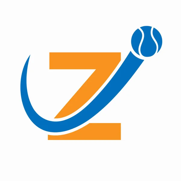 Tennis Logo Design Letter Template Tennis Sport Academy Club Logo — Stock Vector