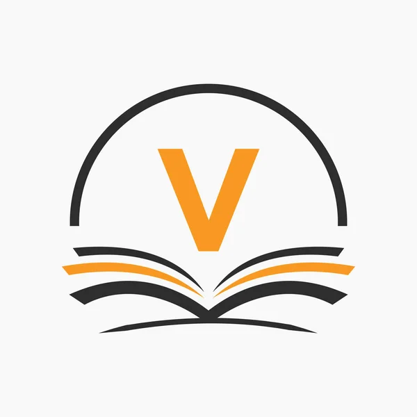 Lettera Istruzione Logo Book Concept Carriera Formazione Segno Università Academy — Vettoriale Stock
