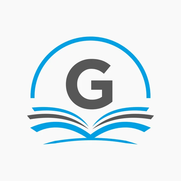 Buchstabe Education Logo Book Konzept Ausbildung Karriereschild Universität Akademie Graduierung — Stockvektor