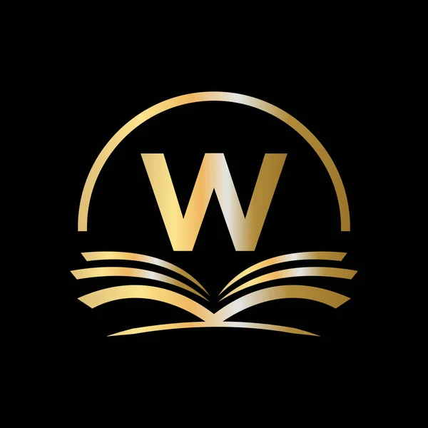 Carta Inicial Educação Logo Book Concept Universidade Academia Graduação Logo —  Vetores de Stock
