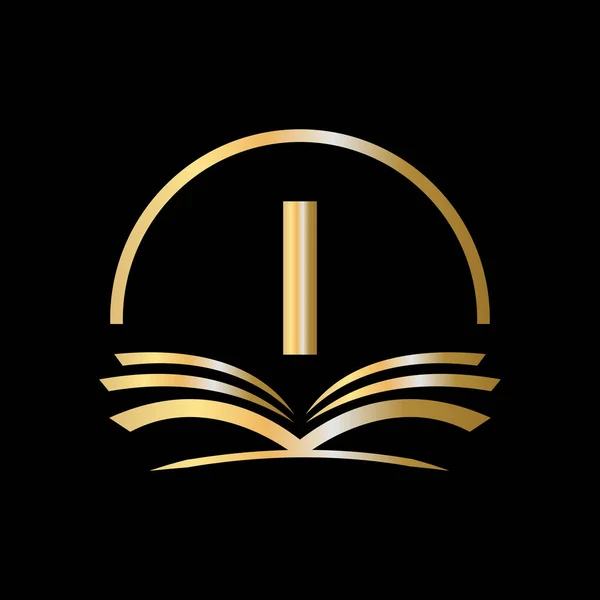 Carta Inicial Educação Logo Book Concept Universidade Academia Graduação Logo —  Vetores de Stock