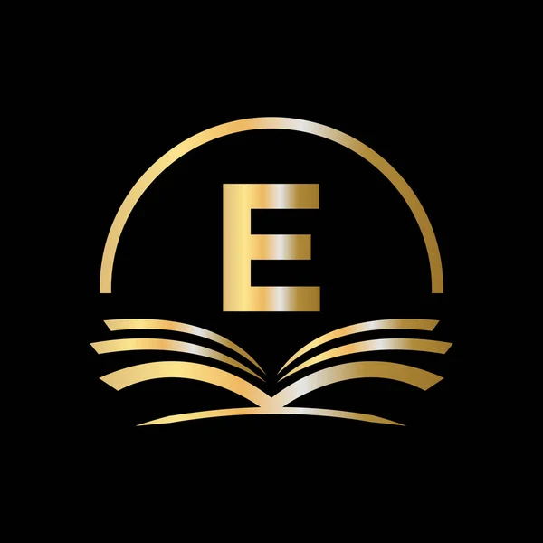 Počáteční Písmeno Vzdělávání Logo Koncepce Knihy Univerzita Akademie Graduation Logo — Stockový vektor