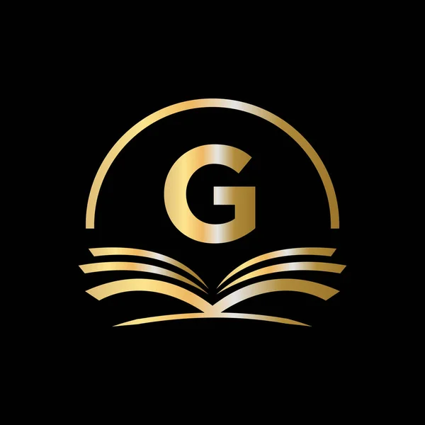 Baş Harf Eğitim Logo Defteri Kavramı Üniversite Akademi Mezuniyet Logosu — Stok Vektör