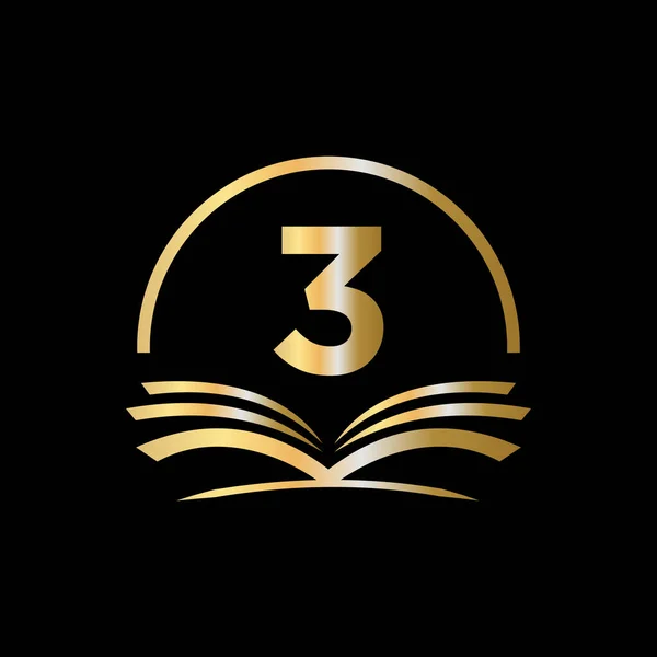 Lettre Initiale Éducation Logo Book Concept Conception Modèle Logo Diplôme — Image vectorielle