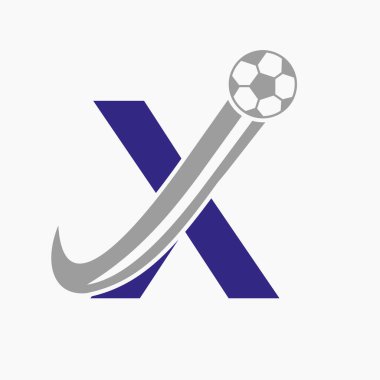 Baş harf X Futbol Logosu. Futbol Logosu Hareketli Futbol Simgesi Konsepti