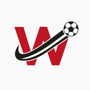 W harfli futbol logosu. Futbol Logosu Hareketli Futbol Simgesi Konsepti