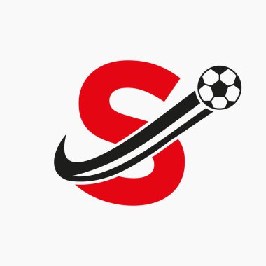 S harfinin baş harfi futbol logosu. Futbol Logosu Hareketli Futbol Simgesi Konsepti