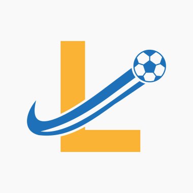 Baş harf L Futbol Logosu. Futbol Logosu Hareketli Futbol Simgesi Konsepti