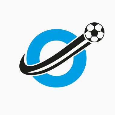 İlk Harf O Futbol Logosu. Futbol Logosu Hareketli Futbol Simgesi Konsepti