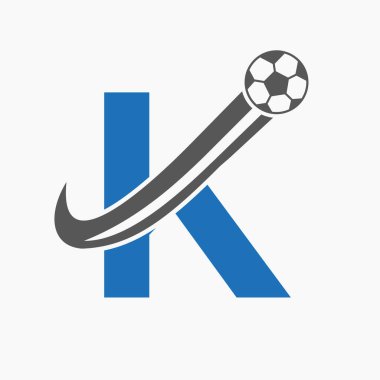 Baş harf K Futbol Logosu. Futbol Logosu Hareketli Futbol Simgesi Konsepti