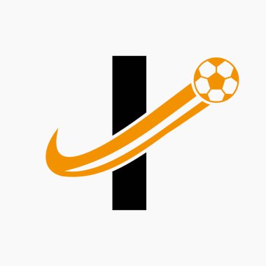 İlk Harf I Futbol Logosu. Futbol Logosu Hareketli Futbol Simgesi Konsepti