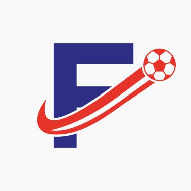 Baş harfi F Futbol Logosu. Futbol Logosu Hareketli Futbol Simgesi Konsepti