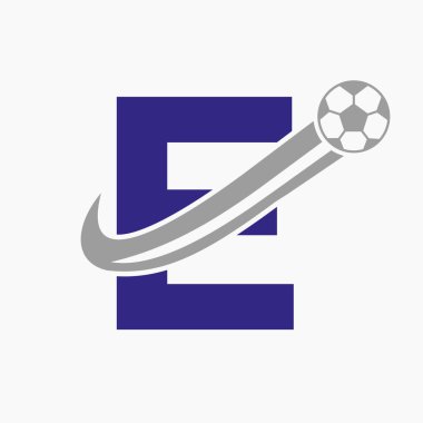Baş harf E Futbol Logosu. Futbol Logosu Hareketli Futbol Simgesi Konsepti