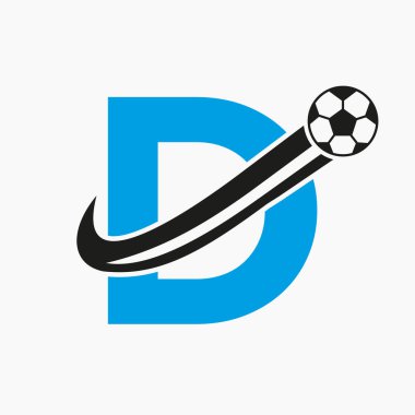 Baş harf D Futbol Logosu. Futbol Logosu Hareketli Futbol Simgesi Konsepti