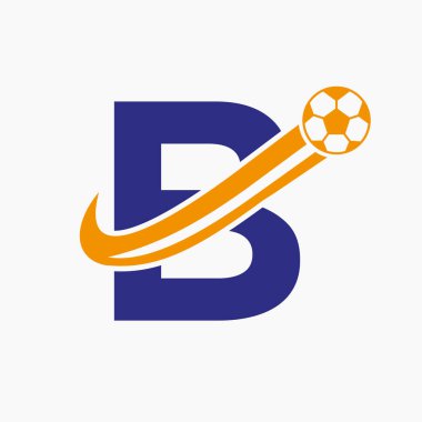 Baş harf B Futbol Logosu. Futbol Logosu Hareketli Futbol Simgesi Konsepti