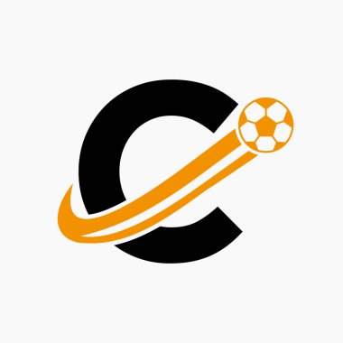 C harfli futbol logosu. Futbol Logosu Hareketli Futbol Simgesi Konsepti