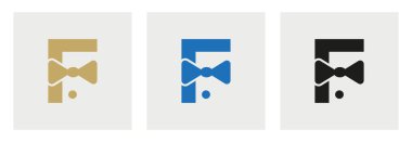 F harfi iş kravat logosu. Takım Logosu Tasarım Şablonu