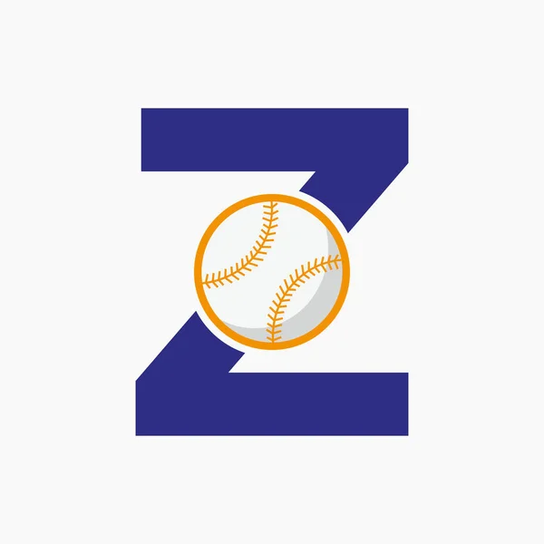 Baseball Logo Letter Vector Template — 스톡 벡터